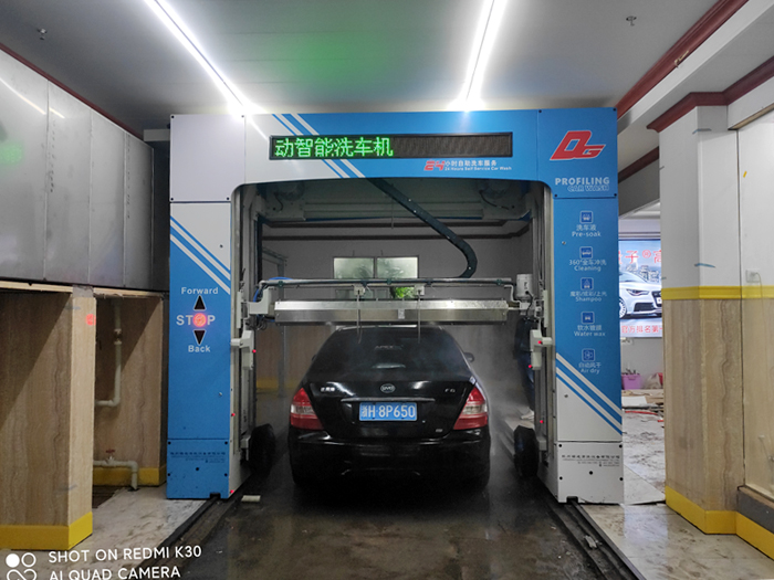 The installation of DG profiling car washing machine in Jiangshan City, Zhejiang Province, the ultimate car service is completed